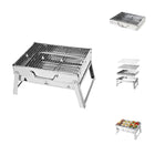 Toolbrothers Barbecue a carbonella portatile in acciaio inox per il campeggio, da allestire senza attrezzi 43 x 29 x 23 cm Smoker BBQ Pit Grill argento