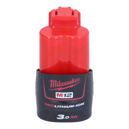 Lima de banda de batería Milwaukee M12 FBFL10-301 12 V 10 x 330 mm + 1x batería 3,0 Ah - sin cargador
