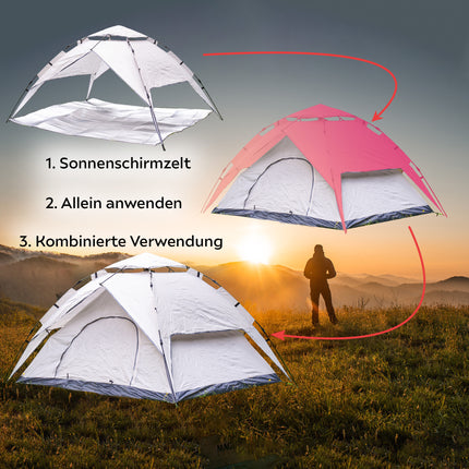 Toolbrothers outdoor camping set tent for 2-4 persons hydraulic tent with insulating mat & camping equipment 14 pcs