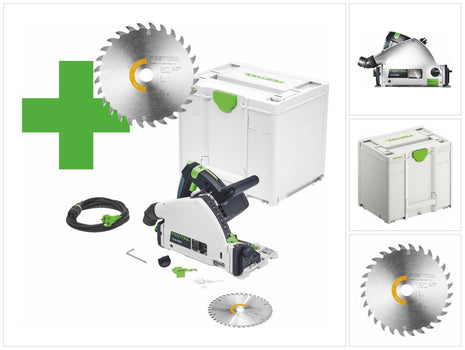 Festool TS 55 F-Plus Master Edition Sega a tuffo 1200 W 160 mm ( 577843 ) + lama + Systainer