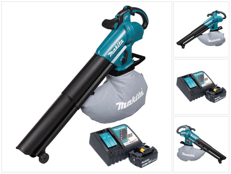 Makita DUB 187 RM cordless leaf blower and vacuum cleaner 18 V brushless + 1x battery 4.0 Ah + charger