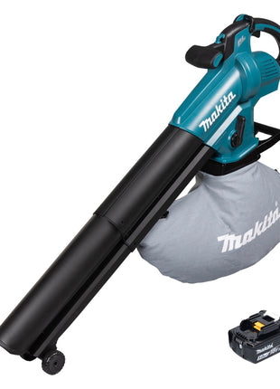 Soplador y aspirador de hojas a batería Makita DUB 187 T 18 V sin escobillas + 1x batería 5,0 Ah - sin cargador