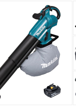 Makita DUB 187 T Akku Laubbläser und Laubsauger 18 V Brushless + 1x Akku 5,0 Ah - ohne Ladegerät