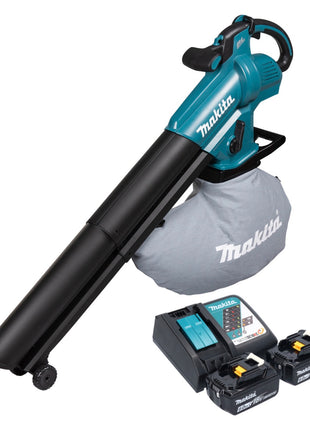 Makita DUB 187 RG2 Soffiatore e aspirafoglie a batteria 18 V Brushless + 2 batterie da 6,0 Ah + caricabatterie