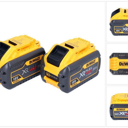 DeWalt 2x DCB 548 rechargeable battery 18 V / 54 V max. 12 Ah / 12000 mAh Li-Ion XR FLEXVOLT - with charge level indicator