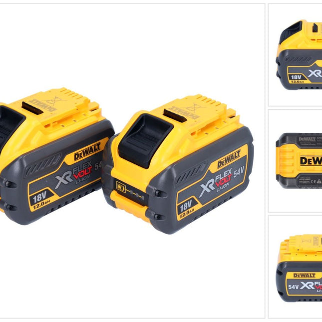 2x akumulator DeWalt DCB 548 18 V / 54 V maks. 12 Ah / 12000 mAh Li-Ion XR FLEXVOLT - ze wskaźnikiem poziomu naładowania