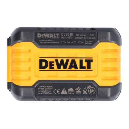 DeWalt 2x DCB 548 rechargeable battery 18 V / 54 V max. 12 Ah / 12000 mAh Li-Ion XR FLEXVOLT - with charge level indicator