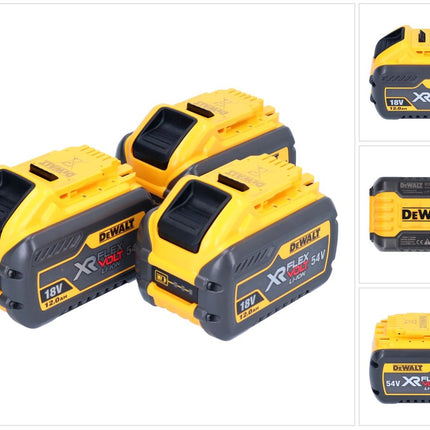DeWalt 3x DCB 548 battery 18 V / 54 V max. 12 Ah / 12000 mAh Li-Ion XR FLEXVOLT - with charge level indicator