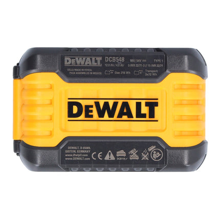 DeWalt 3x DCB 548 battery 18 V / 54 V max. 12 Ah / 12000 mAh Li-Ion XR FLEXVOLT - with charge level indicator
