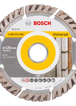 Bosch Standard per disco diamantato universale 125 x 22,23 mm 2 pezzi ( 2x 2608615059 ) per calcestruzzo, acciaio-calcestruzzo, mattoni, calce e arenaria