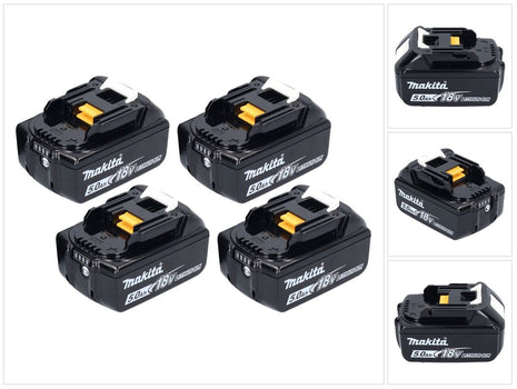 Makita battery set 4x BL 1850 B 18 V 5.0 Ah / 5000 mAh Li-Ion battery ( 4x 197280-8 )