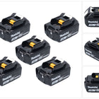 Makita kit de baterías 5x BL 1830 B 18 V 3,0 Ah / 3000 mAh Li-Ion ( 5x 197599-5 ) con pantalla LED - original, no copiado