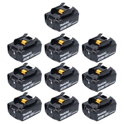 Zestaw akumulatorów Makita 10x BL 1830 B 18 V 3,0 Ah / 3000 mAh Li-Ion ( 10x 197599-5 ) z wyświetlaczem LED - oryginalny, bez repliki