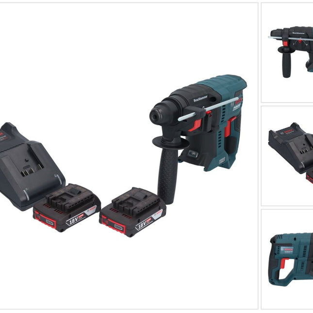 Bosch GBH 18V-21 Professional Akku Bohrhammer 18 V 2,0 J SDS plus Brushless + 2x Akku 2,0 Ah + Ladegerät