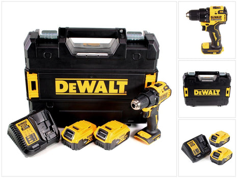 Trapano avvitatore a batteria DeWalt DCD 708 P2T 18 V Li-Ion Brushless in confezione TSTAK + 2 batterie da 5,0 Ah + caricabatterie