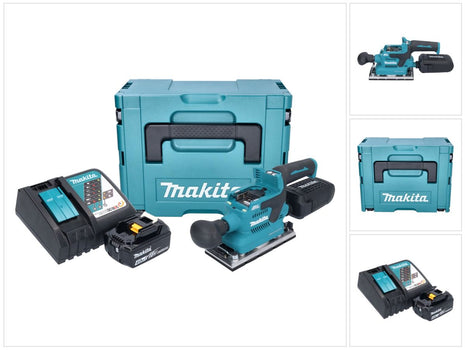 Makita DBO 382 RM1J Cordless orbital sander 18 V 93 x 185 mm brushless + 1x rechargeable battery 4.0 Ah + charger + Makpac