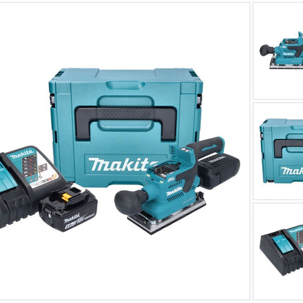 Makita DBO 382 RT1J Ponceuse vibrante sans fil 18 V 93 x 185 mm Brushless + 1x batterie 5,0 Ah + chargeur + Makpac