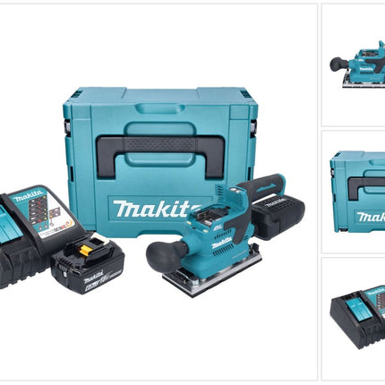Makita DBO 382 RG1J Akku Schwingschleifer 18 V 93 x 185 mm Brushless + 1x Akku 6,0 Ah + Ladegerät + Makpac