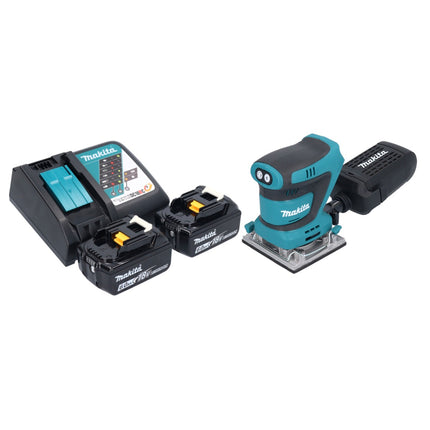 Makita DBO 484 RG cordless orbital sander 18 V 112 x 102 mm + 2x rechargeable battery 6.0 Ah + charger