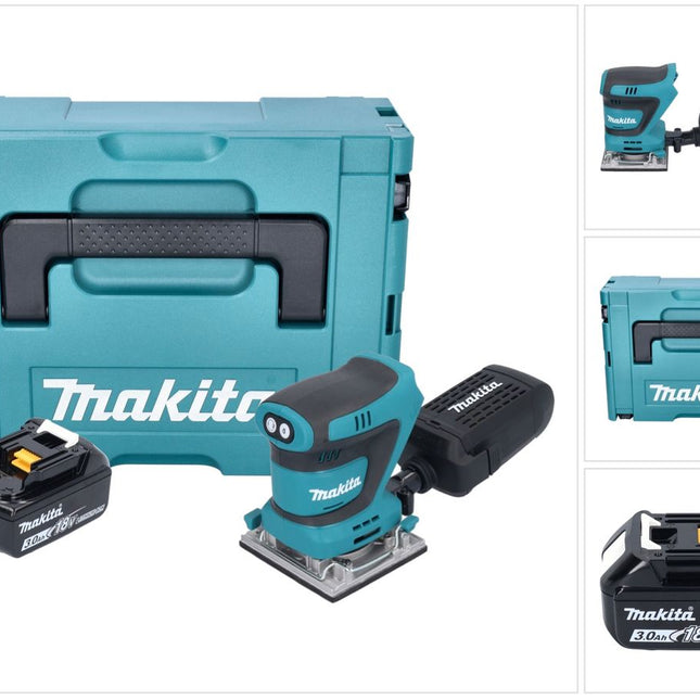 Makita DBO 484 F1J cordless orbital sander 18 V 112 x 102 mm + 1x rechargeable battery 3.0 Ah + Makpac - without charger