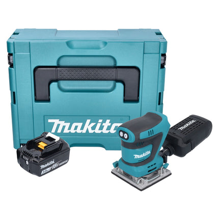 Lijadora vibratoria sin cable Makita DBO 484 F1J 18 V 112 x 102 mm + 1x batería 3,0 Ah + Makpac - sin cargador