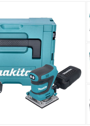 Makita DBO 484 T1J Cordless orbital sander 18 V 112 x 102 mm + 1x rechargeable battery 5.0 Ah + Makpac - without charger