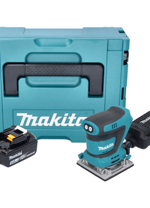 Lijadora orbital a batería Makita DBO 484 T1J 18 V 112 x 102 mm + 1x batería 5,0 Ah + Makpac - sin cargador