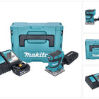Makita DBO 484 RT1J cordless orbital sander 18 V 112 x 102 mm + 1x rechargeable battery 5.0 Ah + charger + Makpac