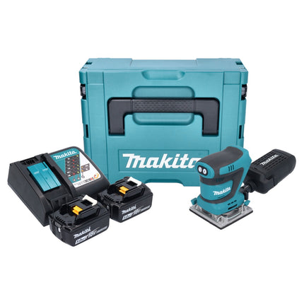 Makita DBO 484 RTJ ponceuse orbitale sans fil 18 V 112 x 102 mm + 2x batterie 5,0 Ah + chargeur + Makpac