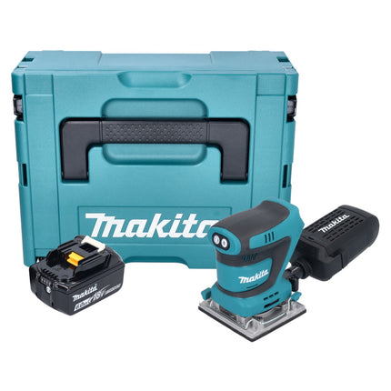 Makita DBO 484 G1J cordless orbital sander 18 V 112 x 102 mm + 1x rechargeable battery 6.0 Ah + Makpac - without charger