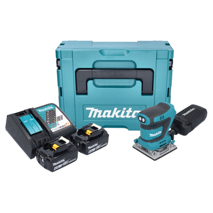 Lijadora orbital sin cable Makita DBO 484 RGJ 18 V 112 x 102 mm + 2x batería 6,0 Ah + cargador + Makpac