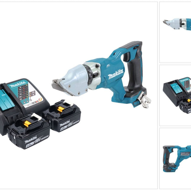 Makita DJS 200 RM cesoie per lamiera a batteria 18 V 2,0 mm brushless + 2x batteria 4,0 Ah + caricabatterie