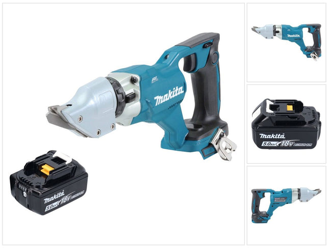 Makita DJS 200 T1 cesoie per lamiera a batteria 18 V 2,0 mm brushless + 1x batteria ricaricabile 5,0 Ah - senza caricabatterie