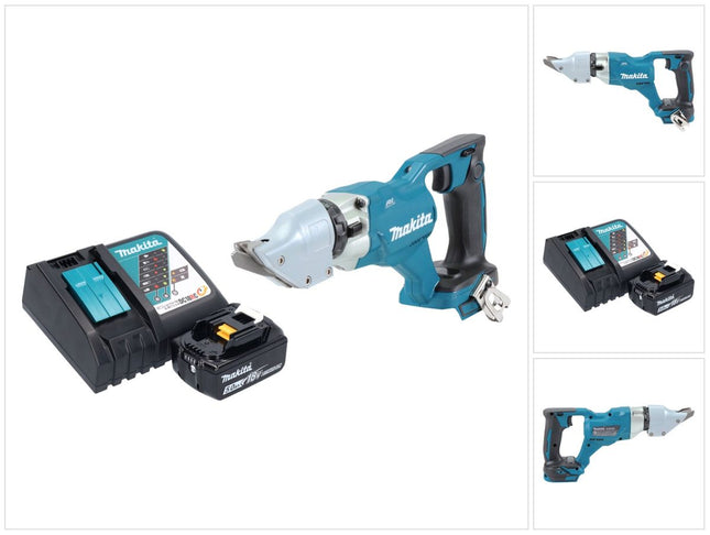 Makita DJS 200 RT1 cesoie per lamiera a batteria 18 V 2,0 mm brushless + 1x batteria ricaricabile 5,0 Ah + caricabatterie