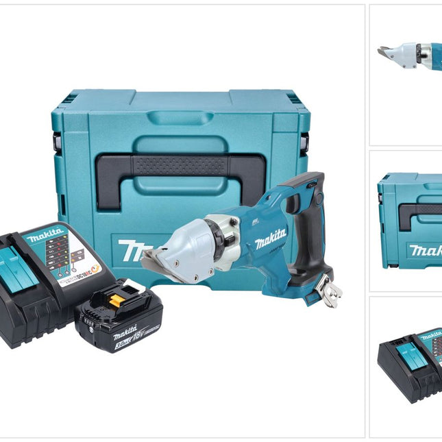 Makita DJS 200 RF1J Akku Blechschere 18 V 2,0 mm Brushless + 1x Akku 3,0 Ah + Ladegerät + Makpac