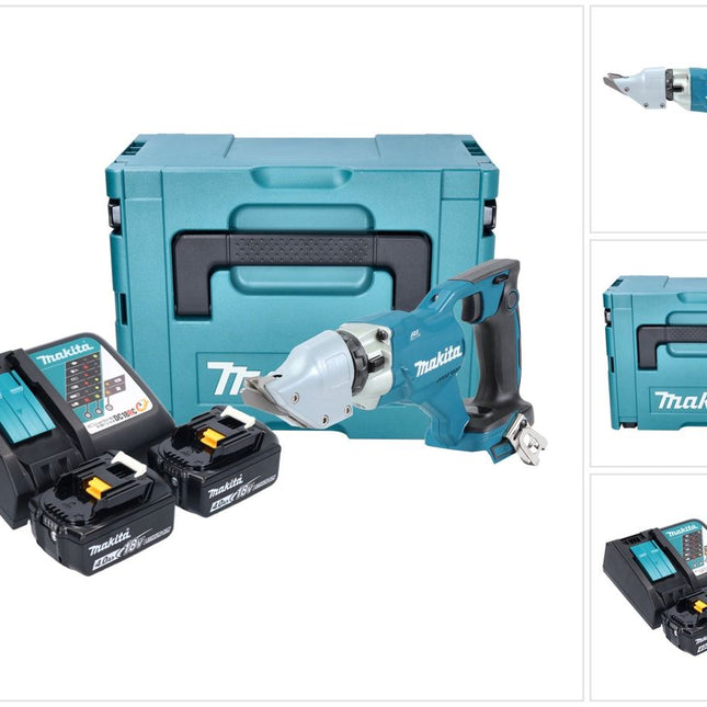 Makita DJS 200 RMJ Cisaille à tôle sans fil 18 V 2,0 mm Brushless + 2x batterie 4,0 Ah + chargeur + Makpac