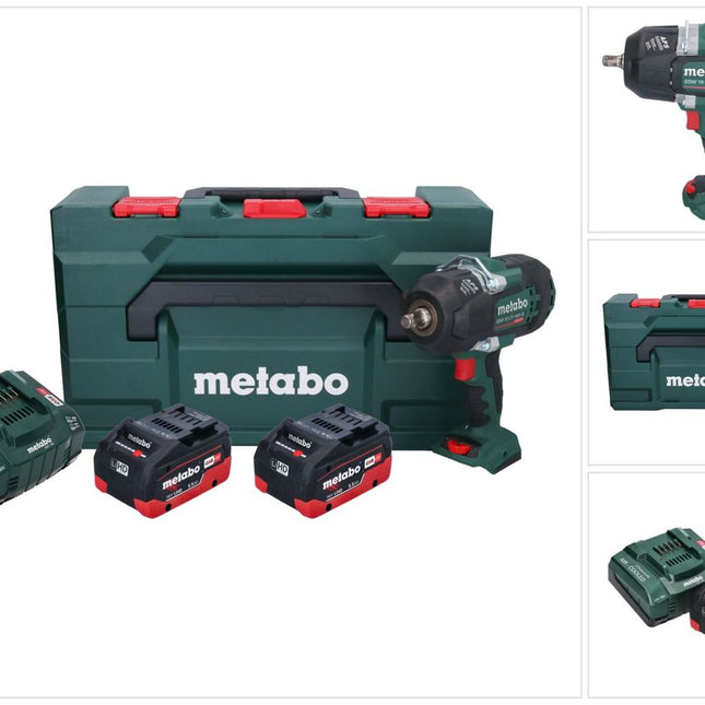 Metabo SSW 18 LTX 1450 BL avvitatore a impulsi a batteria 18 V 1450 Nm ( 602401660 ) senza spazzole + 2x batteria ricaricabile 5,5 Ah + caricatore + metaBOX