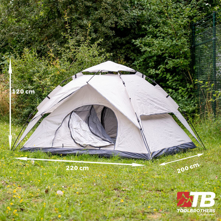 Toolbrothers Outdoor Camping Tent for 2-4 persons Dome Tent Hydraulic Tent Pop-Up Tent Waterproof, 2000-3000 mm water column