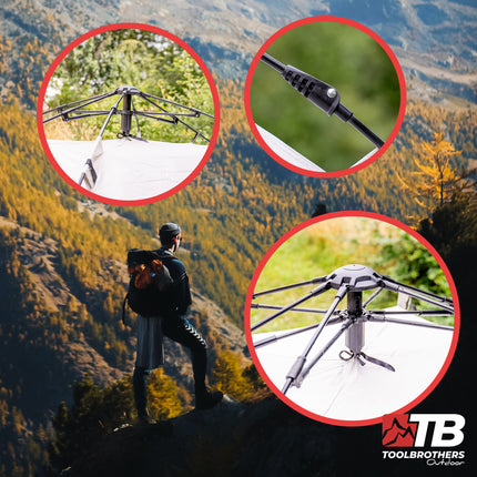 Toolbrothers Outdoor Camping Tent for 2-4 persons Dome Tent Hydraulic Tent Pop-Up Tent Waterproof, 2000-3000 mm water column