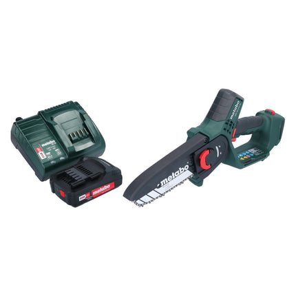 Metabo MS 18 LTX 15 Motosierra sin cable 18 V 15 cm 5 m/s + 1x batería 2,0 Ah + cargador