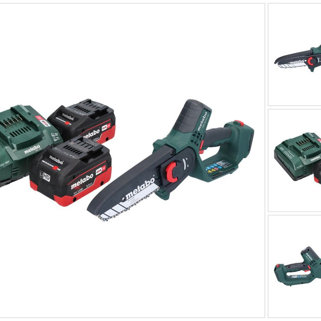Metabo MS 18 LTX 15 sega da potatura a batteria 18 V 15 cm 5 m/s + 2x batteria ricaricabile 5,5 Ah + caricatore