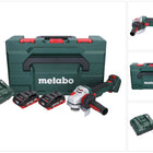 Metabo WVB 18 LTX BL 15-125 Quick Meuleuse d'angle sans fil 18 V 125 mm Brushless + 2x batterie 4,0 Ah + chargeur + metaBOX