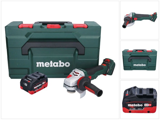 Smerigliatrice angolare a batteria Metabo WVB 18 LTX BL 15-125 Quick 18 V 125 mm senza spazzole + 1x batteria ricaricabile 5,5 Ah + metaBOX - senza caricabatterie