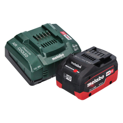 Metabo WVB 18 LTX BL 15-125 Szybka akumulatorowa szlifierka kątowa 18 V 125 mm bezszczotkowa + 1x akumulator 5,5 Ah + ładowarka + metaBOX