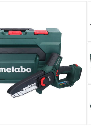 Metabo MS 18 LTX 15 Trononneuse sans fil 18 V 15 cm 15 cm 5 m/s + metaBOX ( 600856840 ) - sans batterie, sans chargeur de batterie