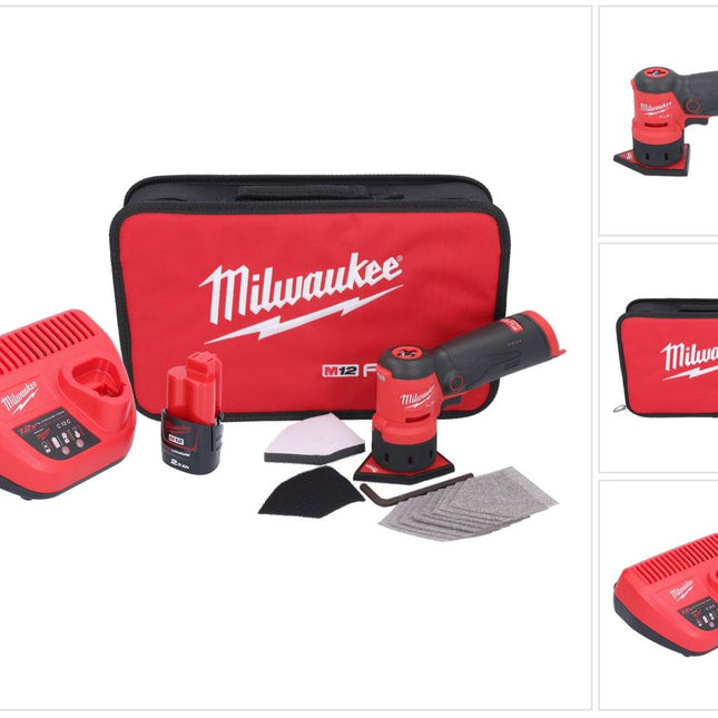 Amoladora puntual a batería Milwaukee M12 FDSS-201B 12 V 88,8 x 63,5 mm + 1x batería 2,0 Ah + cargador