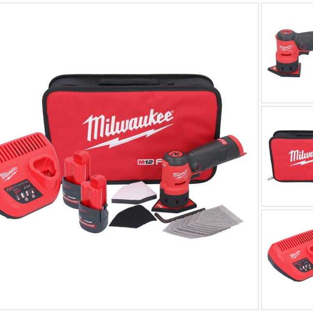 Amoladora puntual a batería Milwaukee M12 FDSS-252B 12 V 88,8 x 63,5 mm + 2x baterías 2,5 Ah + cargador