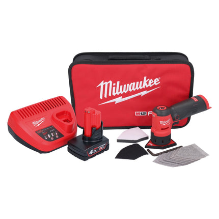 Amoladora puntual a batería Milwaukee M12 FDSS-401B 12 V 88,8 x 63,5 mm + 1x batería 4,0 Ah + cargador