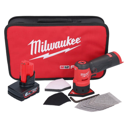 Milwaukee M12 FDSS-601B Ponceuse delta sans fil 12 V 88,8 x 63,5 mm + 1x batterie 6,0 Ah - sans kit chargeur