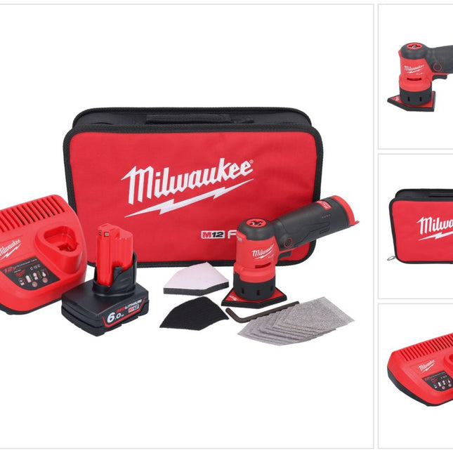 Amoladora puntual a batería Milwaukee M12 FDSS-601B 12 V 88,8 x 63,5 mm + 1x batería 6,0 Ah + cargador
